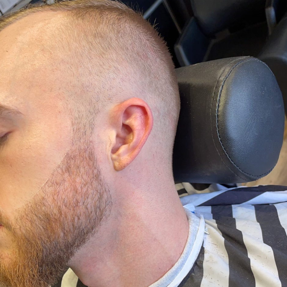 Skin fade på sidan